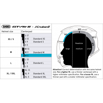 Shoei Interior GT-Air II - J-Cruise II 5 mm