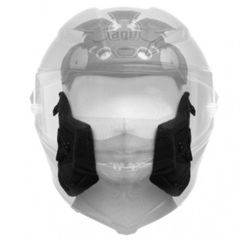 Interior casco AGV Par de Mejillas Pista GP RR Negras Rojas Interior casco AGV Par de Mejillas Pista GP RR Negras Rojas