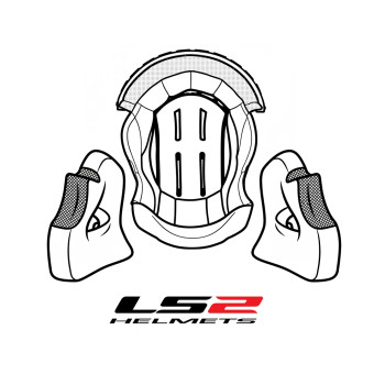 Interior casco LS2 Juego de liners completo Black Fast II Mini MX437