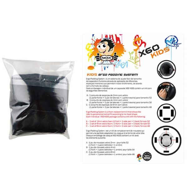 Interior casco Nexx Ergo Padding System SX.60 Kids