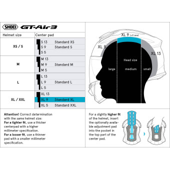Shoei Revestimiento interior GT-Air 3 - Neotec 3 13MM