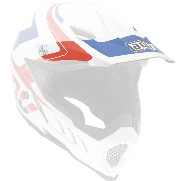 Piezas sueltas casco AGV Visera AX 8 Klassic Blanco Rojo Azul