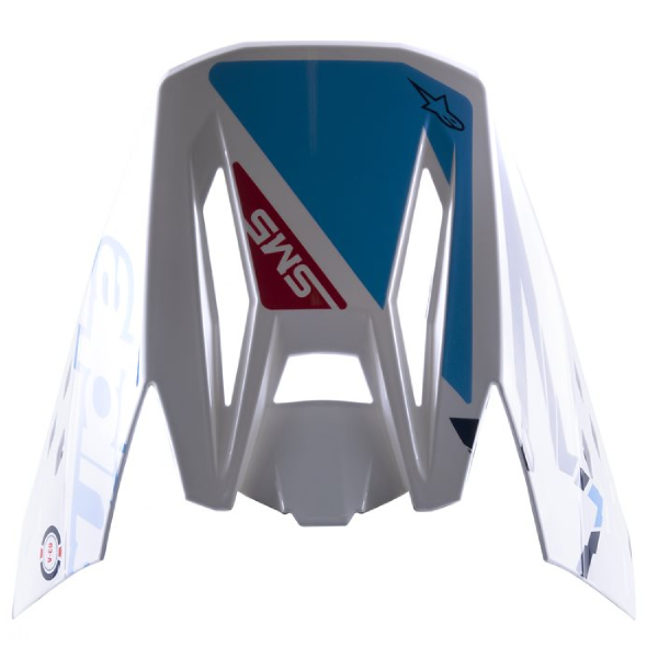 Piezas sueltas casco Alpinestars S-M5 Action Blanco cian azul oscuro pico brillante Piezas sueltas casco Alpinestars S-M5 Action Blanco cian azul oscuro pico brillante