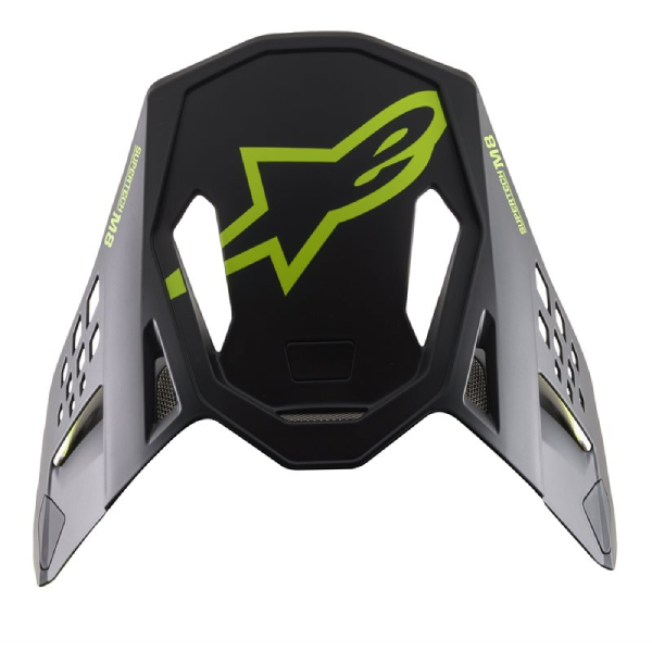 Piezas sueltas casco Alpinestars S-M8 Echo Negro amarillo fluo mate pico
