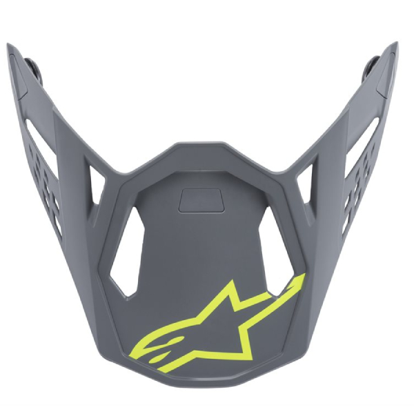 Piezas sueltas casco Alpinestars S-M8 Gris radio amarillo fluo mate pico