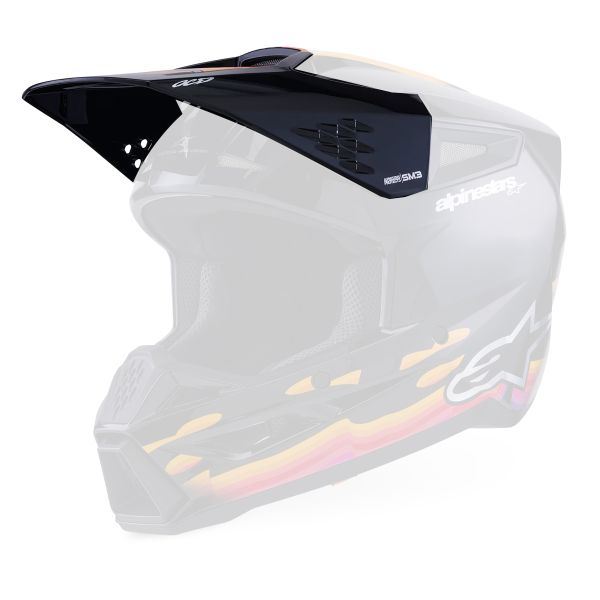 Piezas sueltas casco Alpinestars S-M3 Force Visera Negra Brillante