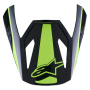 Piezas sueltas casco Alpinestars S-M3 Heat Visor Amarillo Fluo Negro Brillante