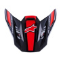 Piezas sueltas casco Alpinestars S-M7 Rise Visera Negro Plata Rojo Fluo Brillante