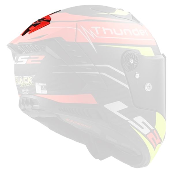 Piezas sueltas casco LS2 Ventilaci�n trasera Thunder C Attack Rojo mate H-V Amarillo FF805