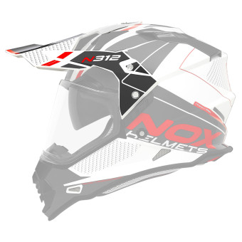 Piezas sueltas casco NOX N312 Drone blanco pico rojo Piezas sueltas casco NOX N312 Drone blanco pico rojo
