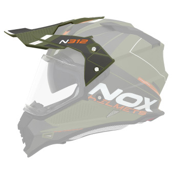 Piezas sueltas casco NOX N312 Drone caqui mate naranja pico Piezas sueltas casco NOX N312 Drone caqui mate naranja pico