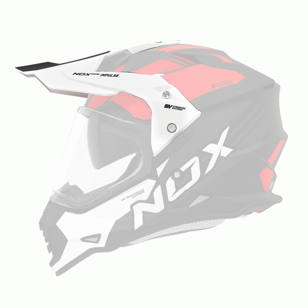 Piezas sueltas casco NOX N312 Gorra de impulso blanco rojo