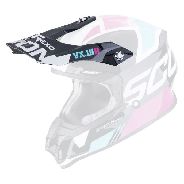 Piezas sueltas casco Scorpion VX-16 Peak - VX-16 Evo Air Analog Metal Negro Azul Rosa