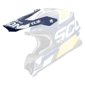 Piezas sueltas casco Scorpion VX-16 Evo Air Analógico Blanco Azul Amarillo pico Piezas sueltas casco Scorpion VX-16 Evo Air Analógico Blanco Azul Amarillo pico