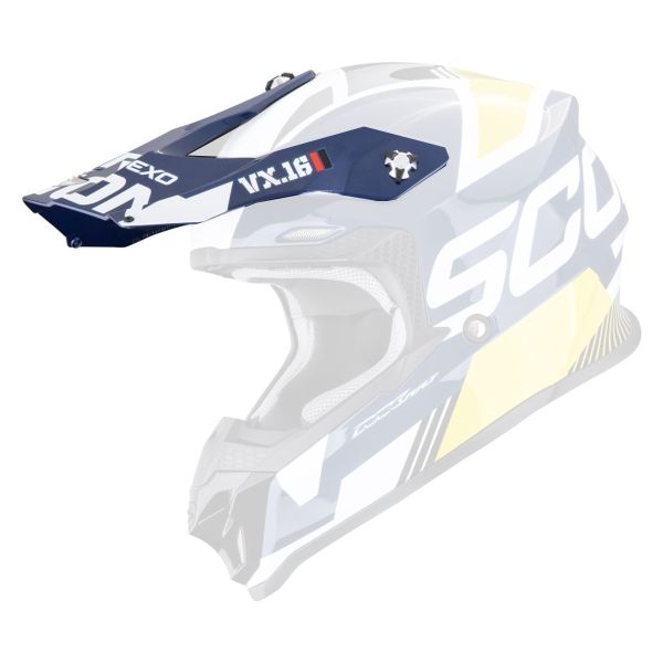 Piezas sueltas casco Scorpion VX-16 Evo Air Anal�gico Blanco Azul Amarillo pico