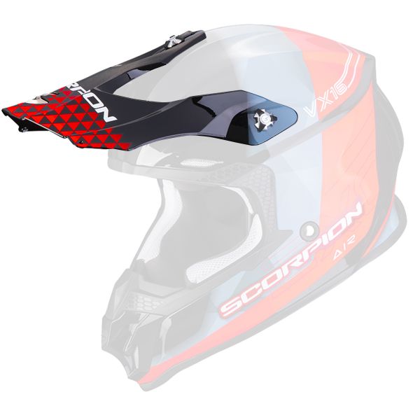 Piezas sueltas casco Scorpion VX-16 Peak - VX-16 Evo Air Gem Negro Rojo