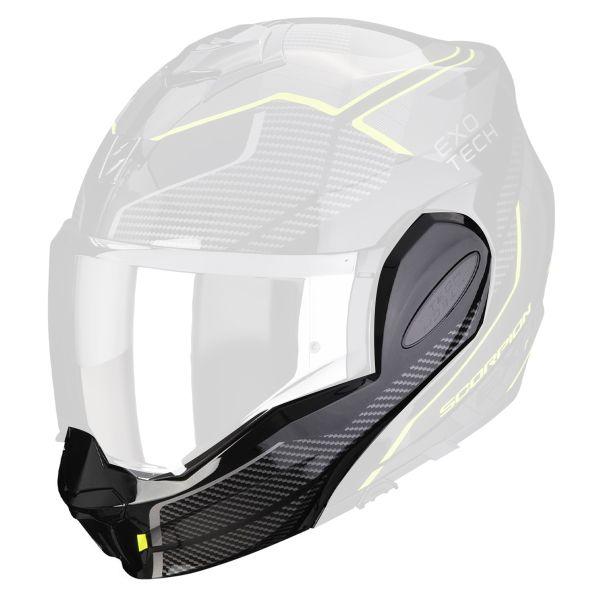 Piezas sueltas casco Scorpion Mentonera Exo Tech Evo Animo Negro Amarillo Ne�n