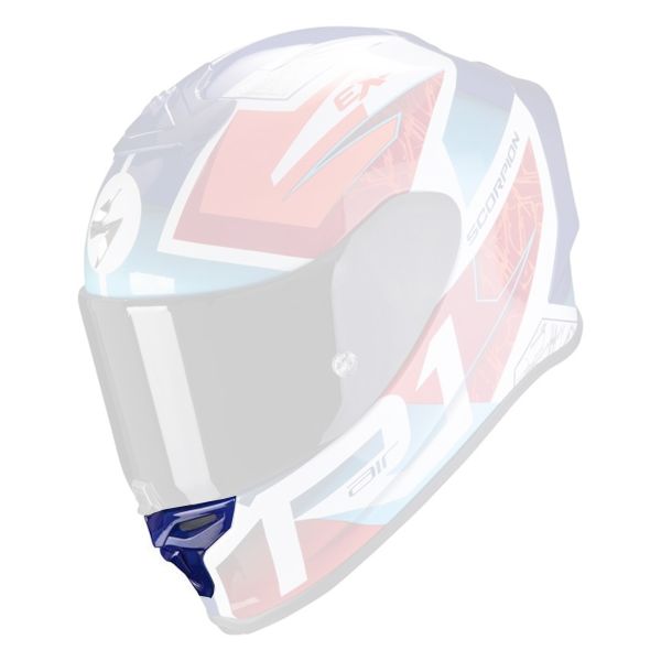 Piezas sueltas casco Scorpion Mentonera Ventilaci�n Exo R1 Air Infini Blanco Azul Rojo