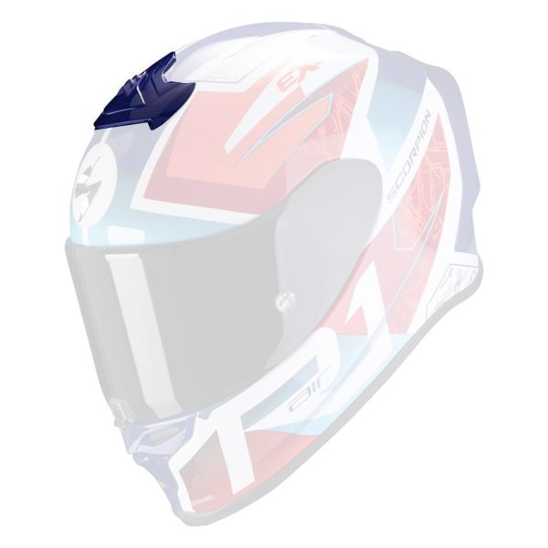 Piezas sueltas casco Scorpion Ventilation Superieure Exo R1 Air Infini Blanco Azul Rojo