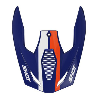 Piezas sueltas casco SHOT Race Iron azul naranja pico brillante Piezas sueltas casco SHOT Race Iron azul naranja pico brillante
