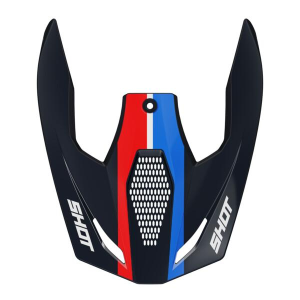 Piezas sueltas casco SHOT Race Iron azul rojo pico brillante