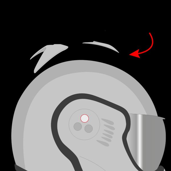 Piezas sueltas casco Roof Aeración Superior Boxer V8 Full Black Piezas sueltas casco Roof Aeración Superior Boxer V8 Full Black