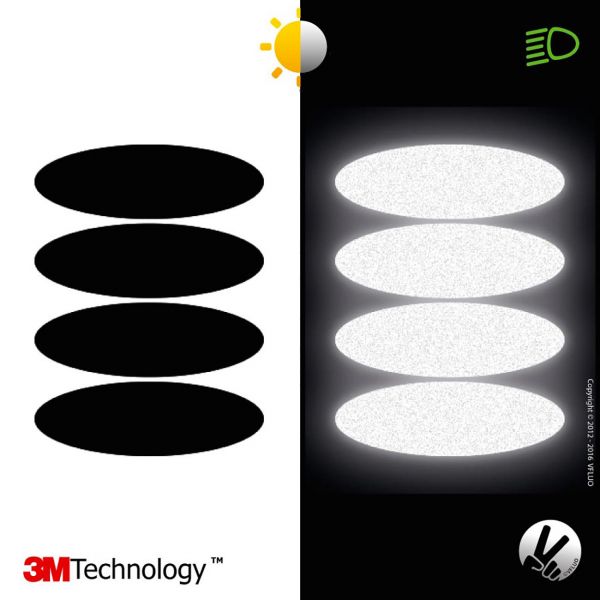 VFLUO Cintas Reflectantes Negras Ovales