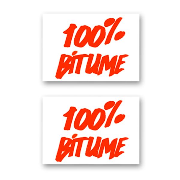 Kit Adhesivos Moto 100% Bitume 2 Stickers 100% Bitume 14 x 11 Fluo Orange