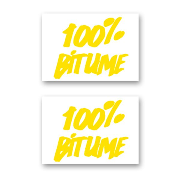 Kit Adhesivos Moto 100% Bitume 2 Stickers 100% Bitume 14 x 11 Yellow