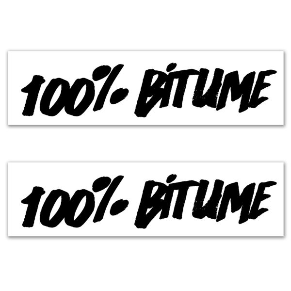 Kit Adhesivos Moto 100% Bitume 2 Stickers 100% Bitume 14 x 3 Black