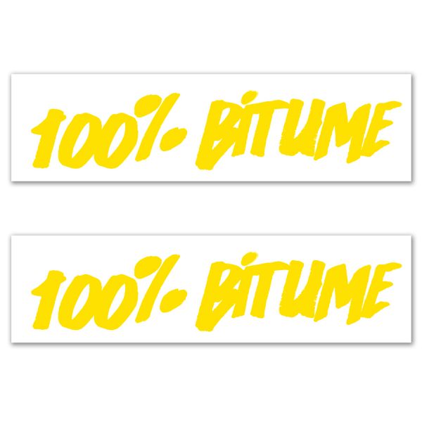 Kit Adhesivos Moto 100% Bitume 2 Stickers 100% Bitume 14 x 3 Yellow