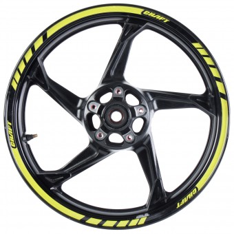 Kit Adhesivos Moto Chaft Tiras adhesivas llantas Deluxe Amarillo