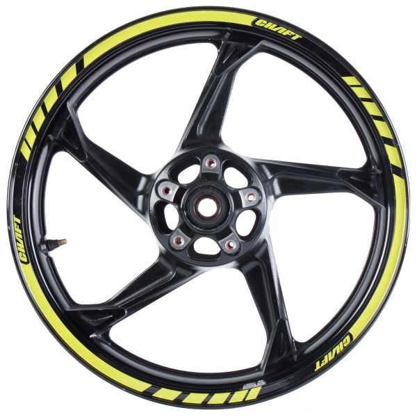 Kit Adhesivos Moto Chaft Tiras adhesivas llantas Deluxe Amarillo