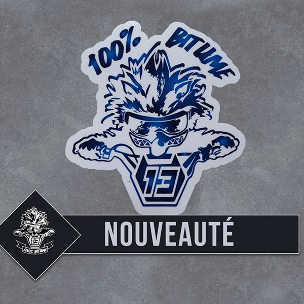 Accesorios Moto  100% Bitume 2 Stickers Niglo 9 x 8.5 cm Blue White