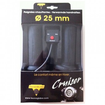 Puños moto y scooter Tecnoglobe TG Manubrio Calentador Cruiser Universelles 120mm - 25mm Puños moto y scooter Tecnoglobe TG Manubrio Calentador Cruiser Universelles 120mm - 25mm