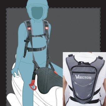 Seguridad Pasajero Veector Spyder Belt 2 Gris - Negro