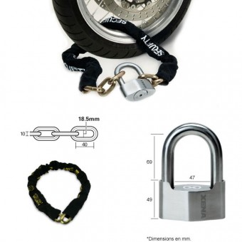 Xena Antirrobo Mini U XSU-69 SRA + cadena Hexgono no homologado