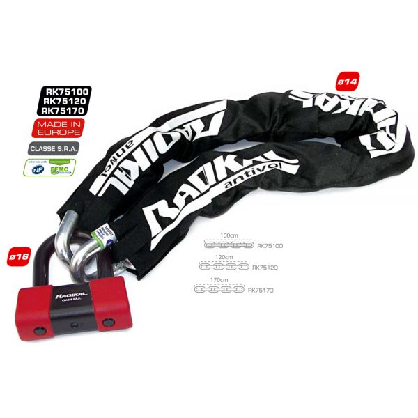 Antirrobo Combo Radikal Cadena U Dimetro 14 SRA