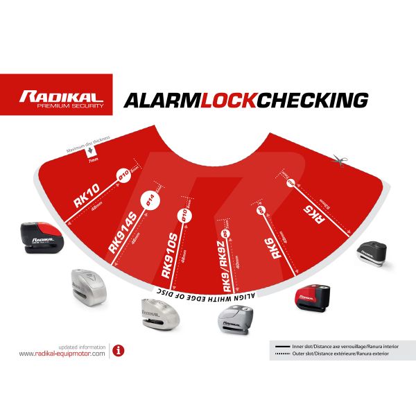 Radikal Bloqueo de Disco Alarma SRA Inox Diametro 14