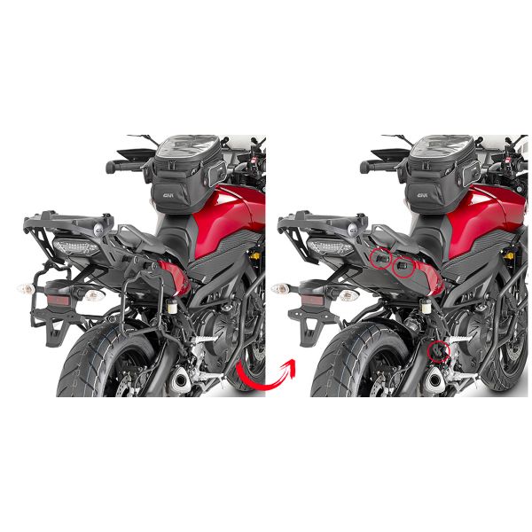 Kit de Fijacin para Maleta Givi Soporte desmontaje rapido maleta PLR2122 Yamaha MT-09 Tracer (15-17)