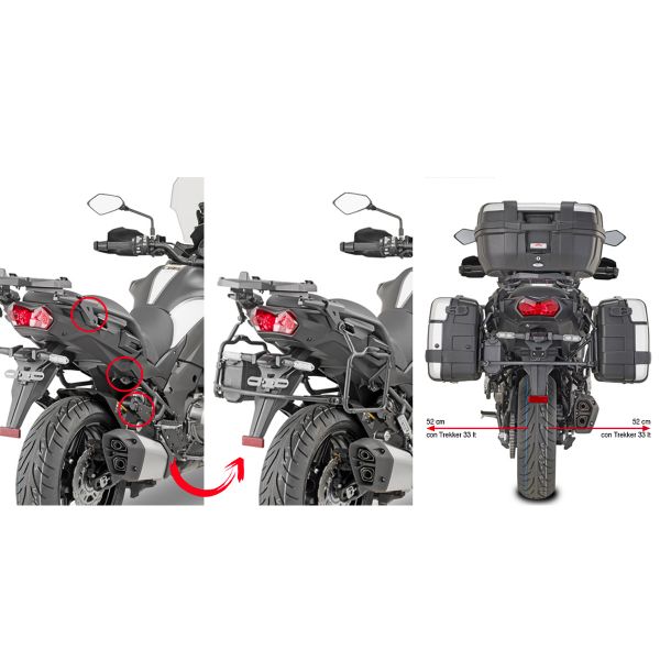 Kit de Fijacin para Maleta Givi Soporte desmontaje rapido maleta PLR4126 Kawasaki Versys 1000 (19-20)