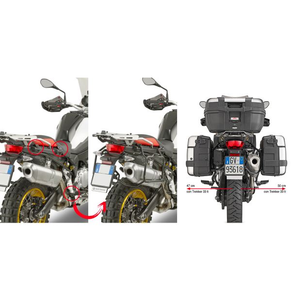 Kit de Fijacin para Maleta Givi Soporte desmontaje rapido maleta PLR5127 BMW F750GS/F850GS (18-20)