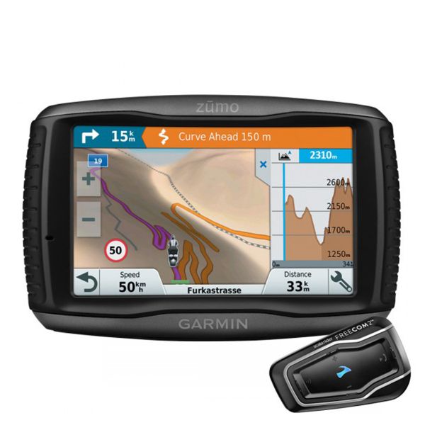 GPS - navegador Garmin Zumo595 Travel Edition et Scala Rider Freecom 2