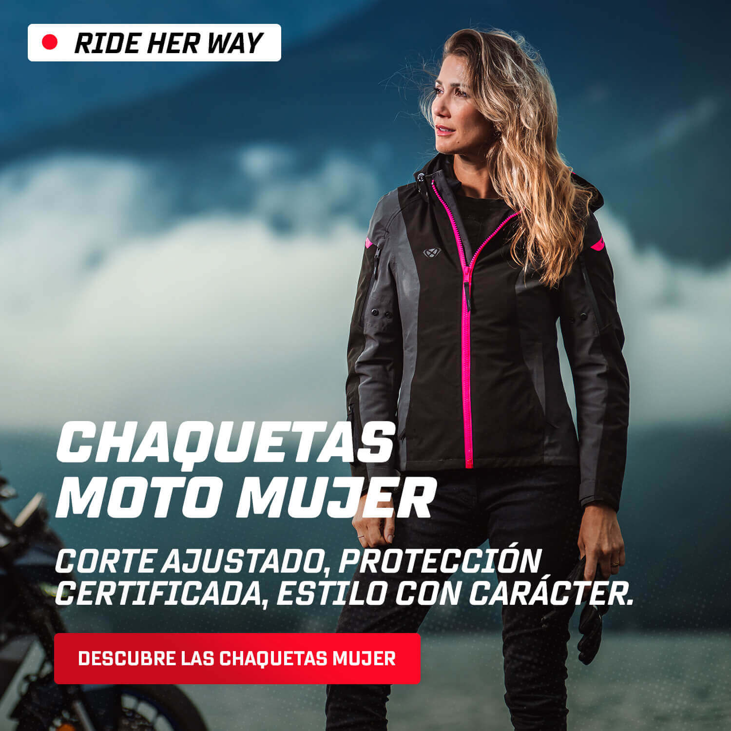 Chaquetas moto mujer