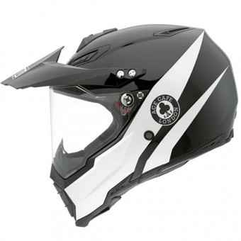 Casco AGV AX-8 Dual Evo Mono - Per Uso Stradale E Off-road. Calotta In Fibra Di Vetro, Kevlar E Carbonio. Taglia XL.