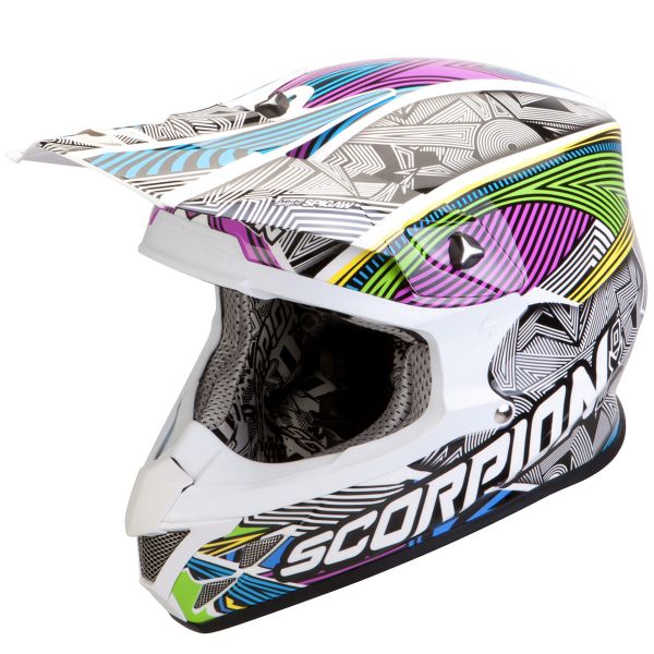 Casco moto Scorpion VX 20 Air Geo Blanco Negro Multi Envio Inmediato iCasque.es