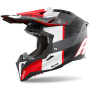 Casque Cross Airoh Aviator 3 Monarch Grey Red Matt