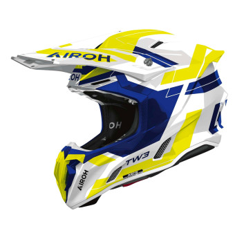 Cross Airoh Twist 3 Dinasta Azul Amarillo Brillo