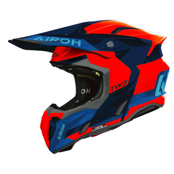 Cross Airoh Twist 3 Fancy Naranja Azul Brillo