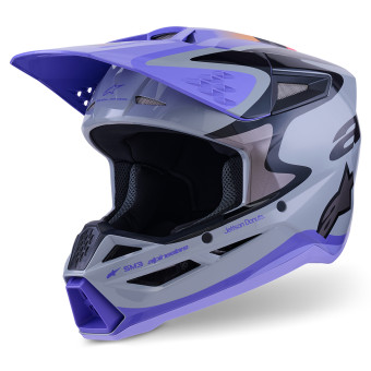 Casque Cross Alpinestars Jettson S-M3 Gris Morado Negro Brillante Casque Cross Alpinestars Jettson S-M3 Gris Morado Negro Brillante